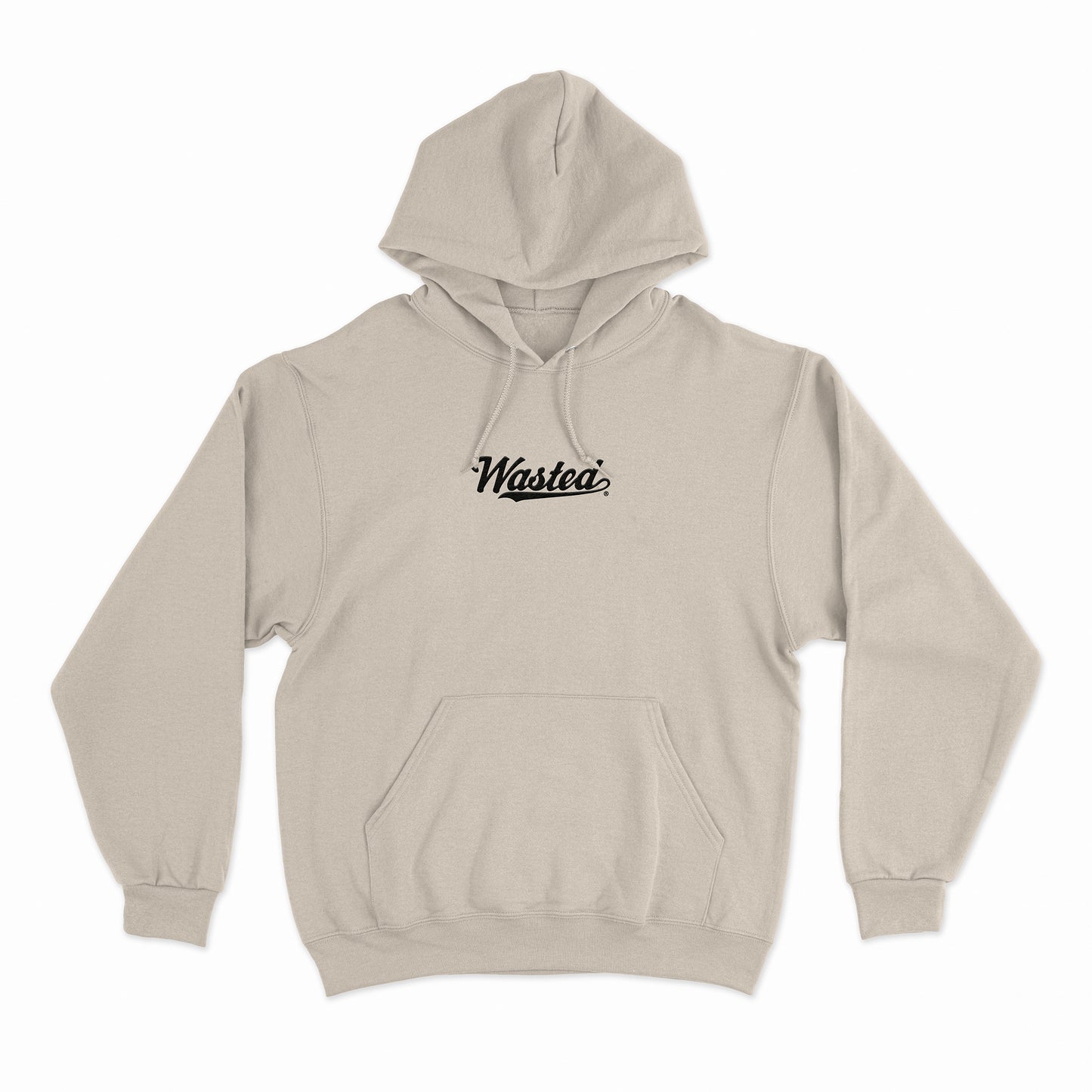 CENTER SCRIPT HOODIE - ALMOND