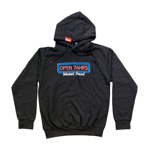OPEN 24HRS PULLOVER SWEATSUIT - BLACK