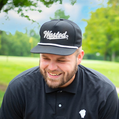 WASTED GOLF ROPE HAT - BLACK