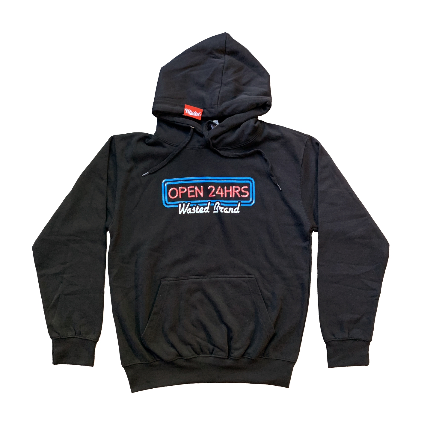 OPEN 24HRS HOODIE - BLACK